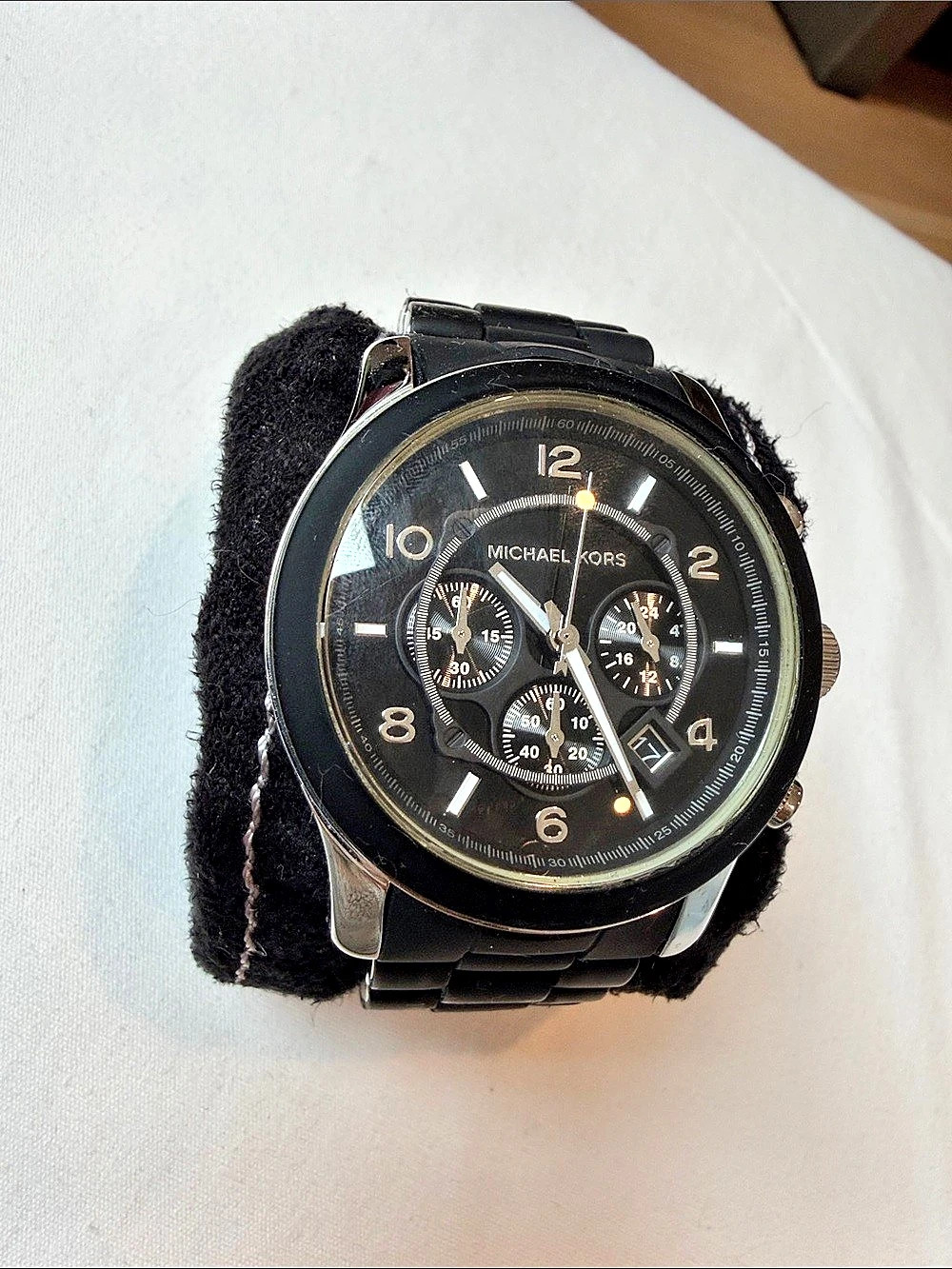 Michael Kors chronograph watch in Black & Stainless Steel